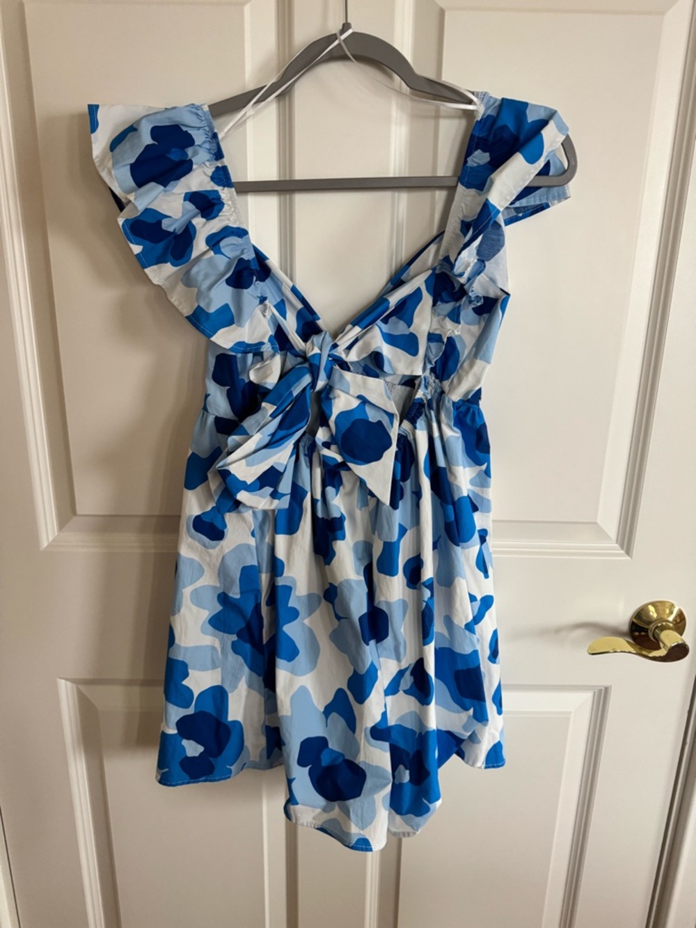 Blue Floral Ruffle Romper - Picture 4 of 4